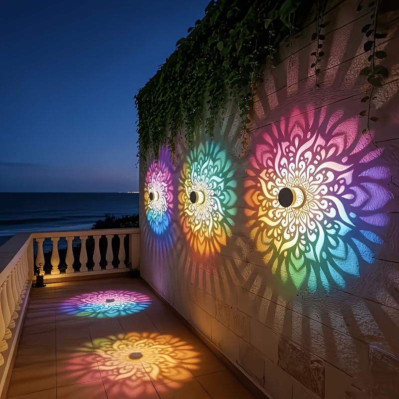 Outdoor Lighting Wall - 1/2/4 Packs Solar Fence Lights, with