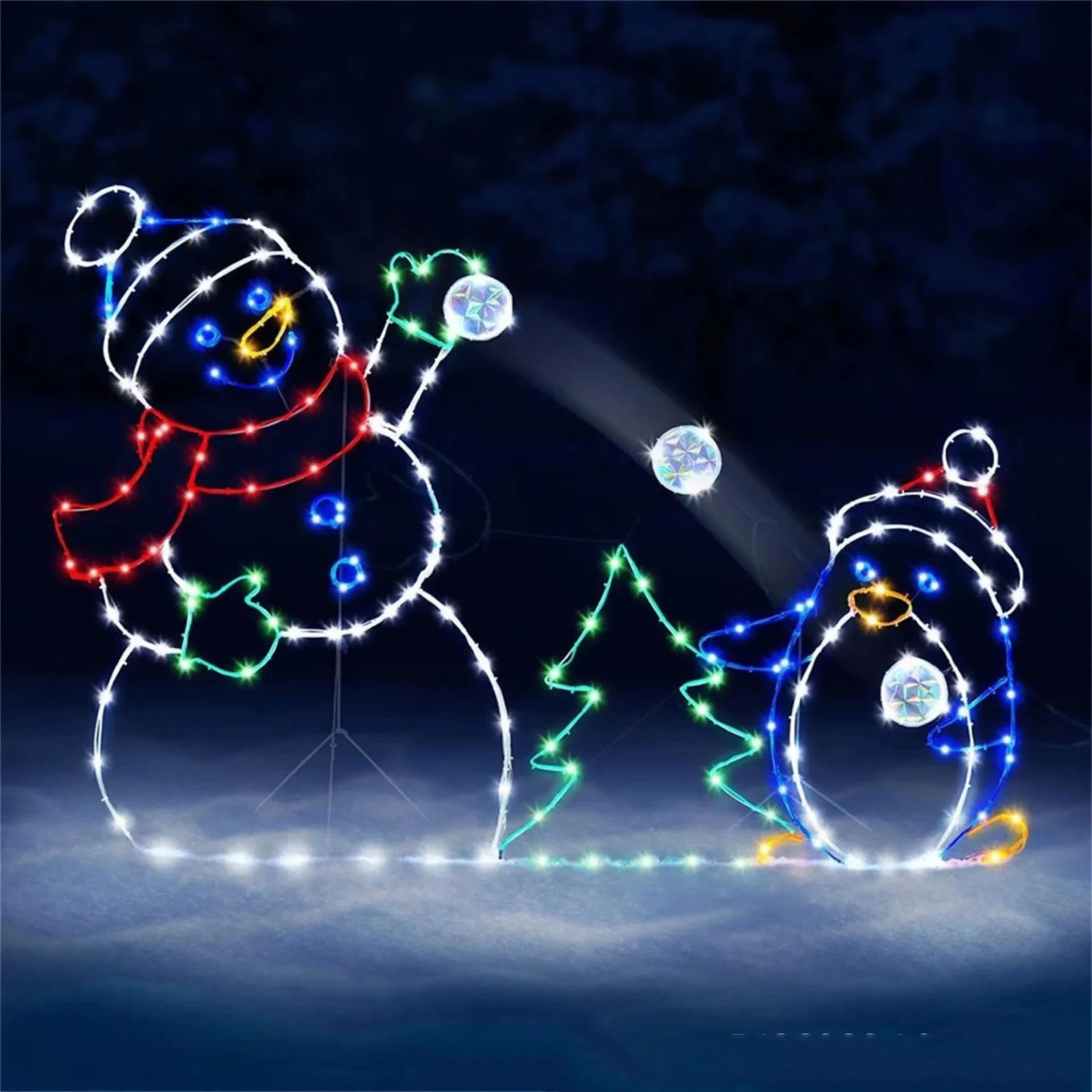 Animated Snowball Light LED Gl - Xmas Outdoor Lighting Decorations review and price