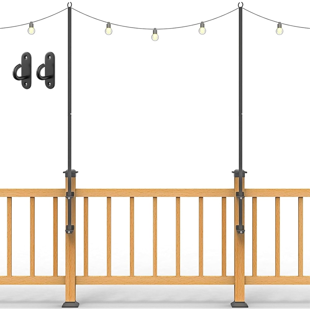 2 pack string light poles - st - Outdoor Lighting Garden review and price
