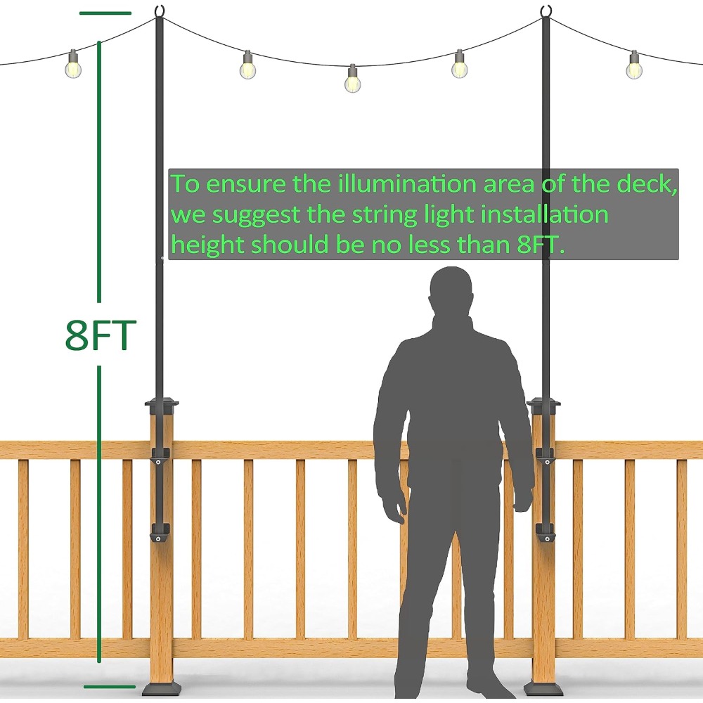 2 pack string light poles - st - Outdoor Lighting Garden review and price