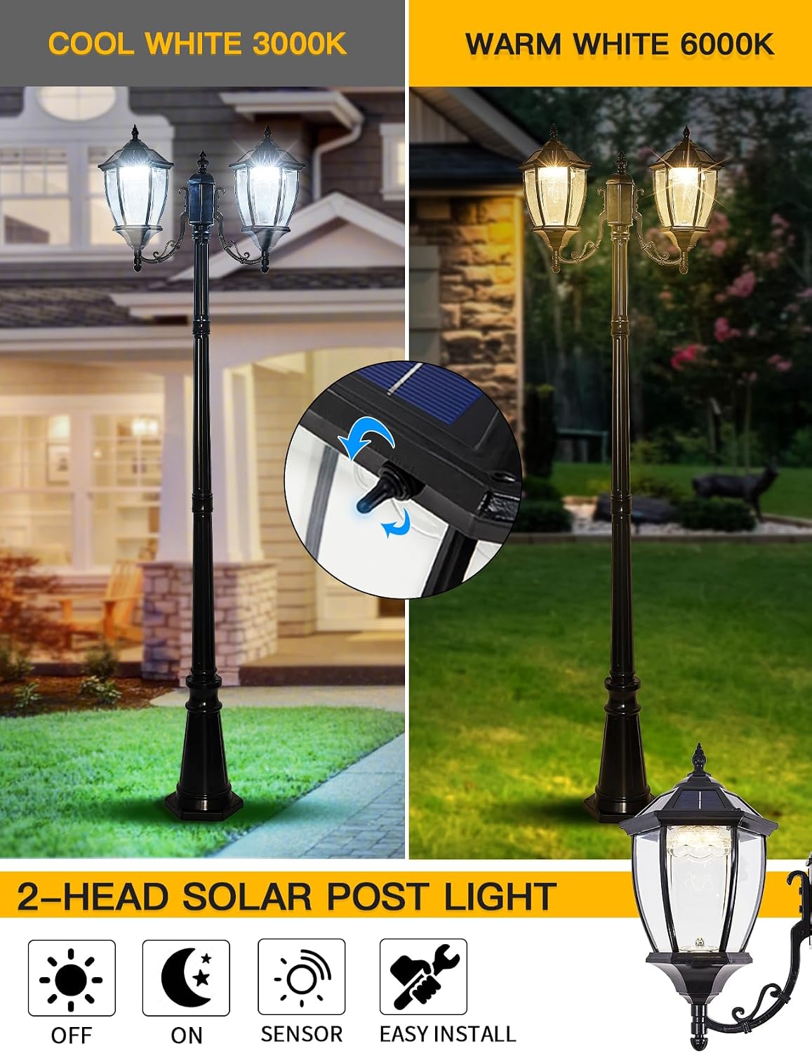Outdoor Solar Pole Lights Dusk - Outdoor Lighting Dusk To Dawn review and price