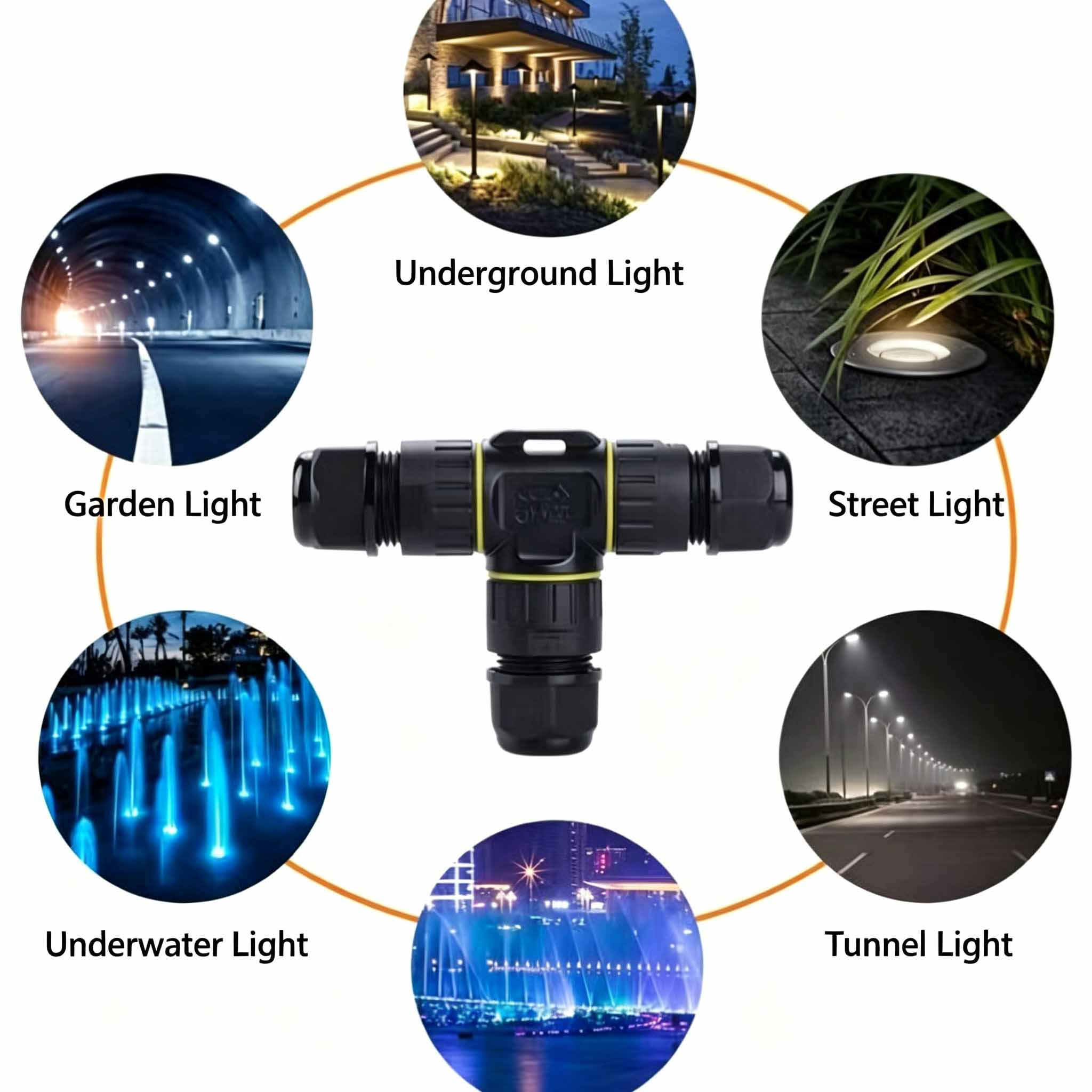 IP68 Waterproof T-Type Cable C - Outdoor Lighting Wire Connectors review and price