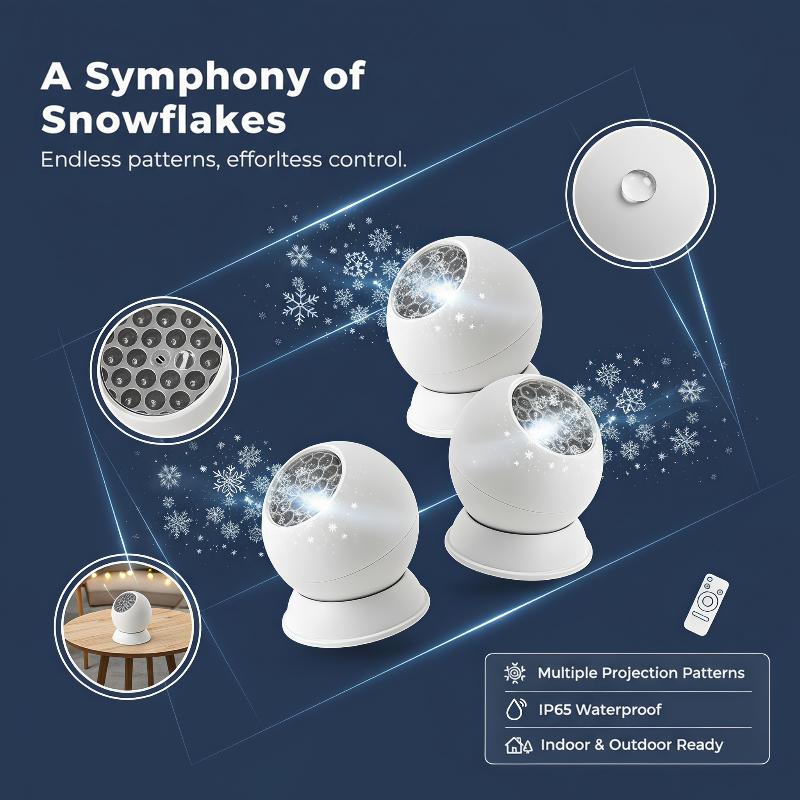 360° Rotating LED Snowflake Pr - Xmas Outdoor Lighting Decorations review and price