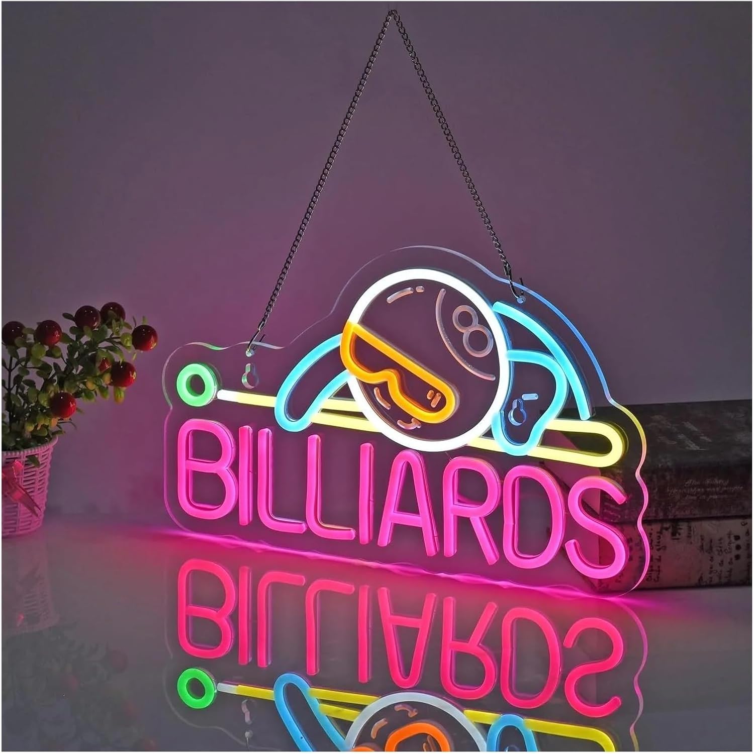 Billiards 8 Ball LED Neon Sign - Outdoor Lighting Wall review and price