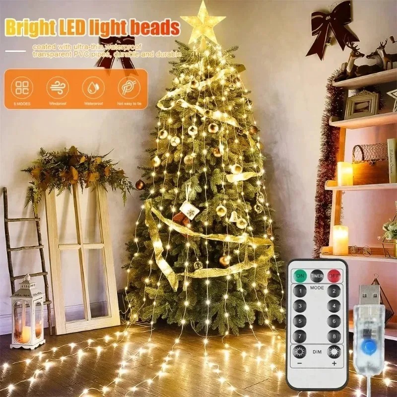 USB Powered 200LED Star Waterf - Xmas Outdoor Lighting Decorations review and price
